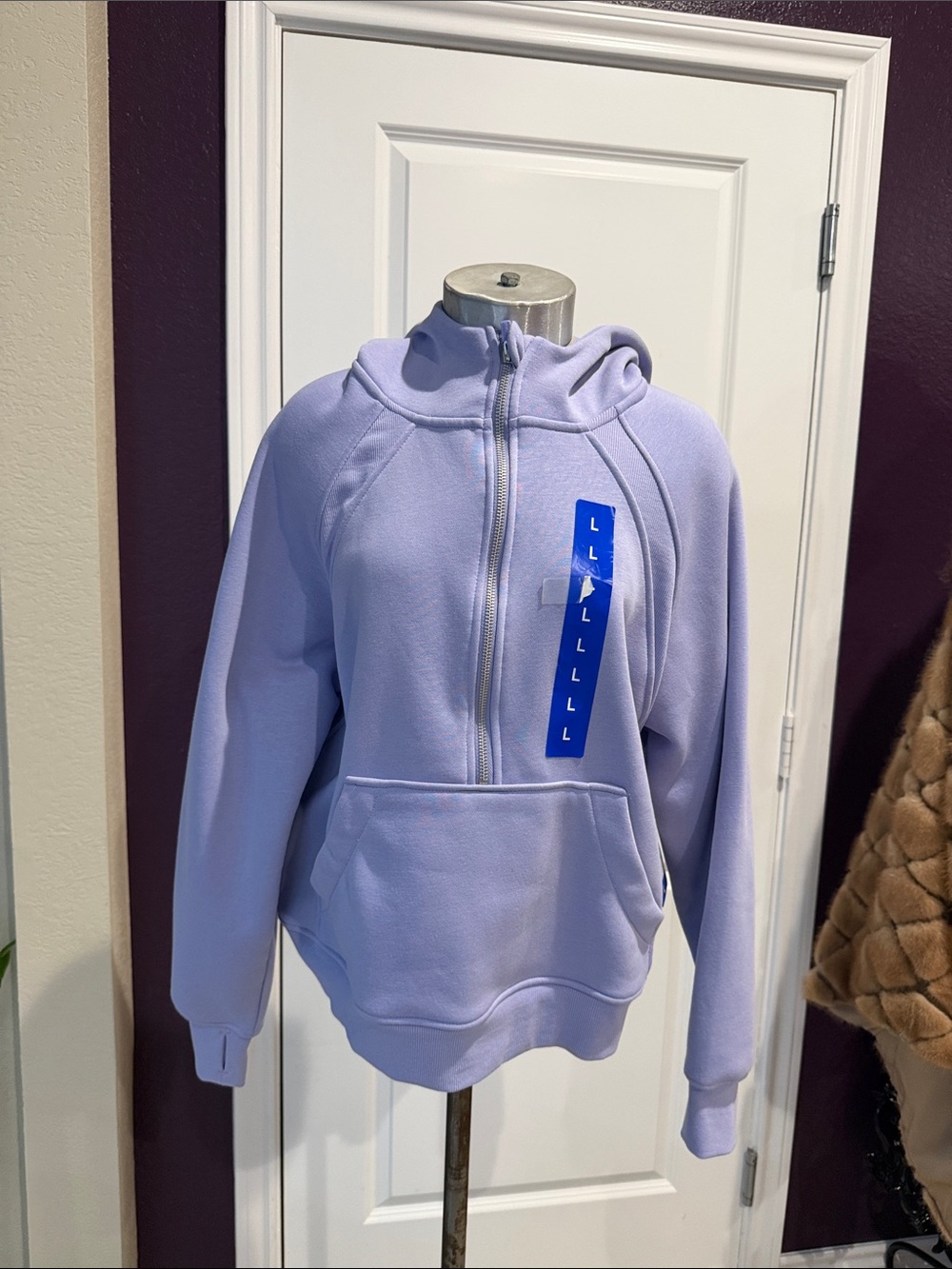 Danskin Lavender Half-Zip Hooded Pullover